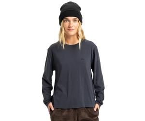 Langarmshirt QUIKSILVER "Essential", Damen, Gr. L, grau (tarmac), Obermaterial: 100% Baumwolle., Shirts Langarmshirt (69325855-L) tarmac