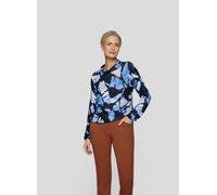 Langarmshirt RABE, Damen, Gr. 44, blau (marine), Jersey, Obermaterial: 95% Viskose, 5% Elasthan, bedruckt, gerade hüftbedeckend, Rundhals, gerader Abschluss, Shirts Langarmshirt, mit Allover-Print und