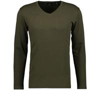 Langarmshirt RAGMAN, Herren, Gr. M, grün (dunkelgrün, 393), Jersey, Baumwolle, regular fit, V-Ausschnitt, Shirts Langarmshirt (88683711-M) dunkelgrün, 393