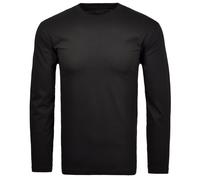 Ragman Herren Langarmshirt Longsleeve Rundhals Regular Fit Baumwolle Schwarz XXL