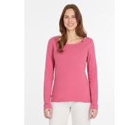 Langarmshirt RAGWEAR "FLLORAH LONG GOTS", Damen, Gr. L, rosa (rose), Jersey, Obermaterial: 100% Baumwolle, unifarben, figurumspielend hüftbedeckend, Rundhals, Shirts Langarmshirt, mit süßen Zierknöpfe