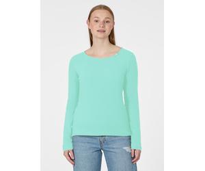 Langarmshirt RAGWEAR "FLLORAH LONG GOTS", Damen, Gr. M, lagoon grün, Jersey, Obermaterial: 100% Baumwolle, unifarben, normal, Rundhals, Shirts Langarmshirt, Bestseller aus Single Jersey mit softem Fin
