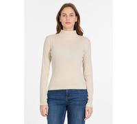 Langarmshirt RAGWEAR "JANELLE LONG", Damen, Gr. L, ecru, Jersey, Obermaterial: 95% Baumwolle, 5% Elasthan, unifarben, hüftlang, Rundhals, Shirts Langarmshirt (68494962-L)