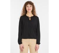Langarmshirt RAGWEAR "ONELIA", Damen, Gr. M, schwarz, Jersey, Obermaterial: 68% Modal, 32% Polyester, unifarben, figurumspielend hüftlang, Rundhals, mit Gummizug, Shirts Langarmshirt (59850566-M) schw