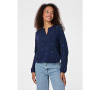 Langarmshirt RAGWEAR "SANTICA PRINT", Damen, Gr. XS, night blau, Jersey, Obermaterial: 48% Viskose, 47% Polyester, 5% Elasthan, bedruckt, normal, V-Ausschnitt, Shirts Langarmshirt, Viskosemischung mit