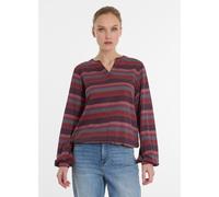 Langarmshirt RAGWEAR "SANTICA PRINT", Damen, Gr. XS, wine rot, Jersey, Obermaterial: 50% Baumwolle, 50% Modal, gemustert, normal, V-Ausschnitt, Shirts Langarmshirt, weite Ärmel, Allover Print (9696625