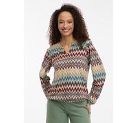 Langarmshirt RAGWEAR "SANTICA PRINT", Damen, Gr. XXL, sand, Jersey, Obermaterial: 95% Viskose, 5% Elasthan, bedruckt, regular fit, V-Ausschnitt, Shirts Langarmshirt (49210826-XXL) sand