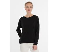 Langarmshirt RAGWEAR "SHIMONA LONG", Damen, Gr. XL, schwarz, Jersey, Obermaterial: 50% Baumwolle, 50% Polyester, unifarben, oversize hüftbedeckend, Rundhals, angeschnitten abgesteppte Kante, Shirts La