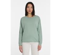 Langarmshirt RAGWEAR "SHIMONA LONG", Damen, Gr. XXL, dusty grün, Jersey, Obermaterial: 50% Baumwolle, 50% Polyester, unifarben, oversize hüftbedeckend, Rundhals, angeschnitten abgesteppte Kante, Shirt