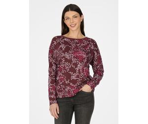 Langarmshirt RAGWEAR "SHIMONA LONG PRINT", Damen, Gr. XL, rot (wine), Jersey, Obermaterial: 50% Baumwolle, 50% Modal, bedruckt, normal, Rundhals, Shirts Langarmshirt, aus weich fließender Baumwoll-Mod