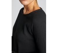 Langarmshirt RICHROYAL "2409 O HJ LS", Damen, Gr. S, schwarz, Single Jersey, Obermaterial: 100% Baumwolle, Rundhals, Shirts Langarmshirt, mit offener Ausschnittkante und Saum (32274835-S) schwarz