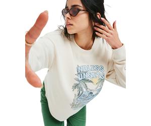 Langarmshirt ROXY "East side Midweight", Damen, Gr. XXL, parchment, Obermaterial: 60% Walkfrottier, 40% Microfaser;, Shirts Langarmshirt (40844821-XXL)