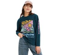 Langarmshirt ROXY "Hangloose Washed", Damen, Gr. XS, anthrazit, Obermaterial: 100% Walkfrottier;, Shirts Langarmshirt (70185453-XS) anthrazit