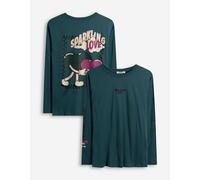 Langarmshirt - Rückenprint - türkis L