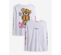 Langarmshirt - Rückenprint - weiß M