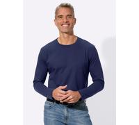 Langarmshirt "Rundhals-Shirt", Herren, Gr. 52/54, blau (marine), 100% Baumwolle, unifarben, Rundhals, Shirts Langarmshirt (38509863-52) marine