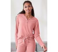 Langarmshirt S.OLIVER, Damen, Gr. 32/34, pink, Rippware, Obermaterial: 70% Polyester, 30% Viskose, unifarben, bequem lang, Rundhals, Shirts Langarmshirt (26739800-32) pink