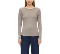 Langarmshirt S.OLIVER, Damen, Gr. 34, beige (taupe), Jersey, Obermaterial: 100% Baumwolle, regular fit hüftlang, U-Boot-Ausschnitt, gerader Abschluss, Shirts Langarmshirt, mit U-Boot-Ausschnitt (59161