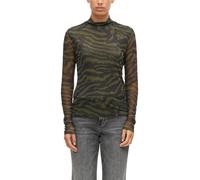 Leicht transparentes Mesh-Shirt mit All-over-Print 34 olive|schwarz 2182272.79A1.34