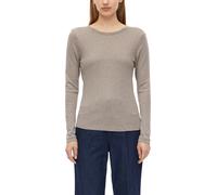 Langarmshirt S.OLIVER, Damen, Gr. 38, taupe, Jersey, Obermaterial: 100% Baumwolle, regular fit hüftlang, U-Boot-Ausschnitt, gerader Abschluss, Shirts Langarmshirt, mit U-Boot-Ausschnitt (59161531-38)