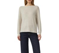 Langarmshirt S.OLIVER, Damen, Gr. 38, golden gelb check, Strick, Obermaterial: 75% Viskose, 22% Polyester, 3% Elasthan, unifarben, relaxed fit normal, U-Boot-Ausschnitt, Bündchen, Shirts Langarmshirt,