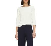 Langarmshirt S.OLIVER, Damen, Gr. 40, weiß, Obermaterial: 100% Baumwolle, unifarben, regular fit taillenbedeckt, U-Boot-Ausschnitt, Shirts Langarmshirt, aus Flammgarn (15005725-40) weiß