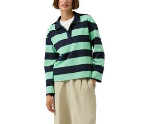 Langarmshirt S.OLIVER, Damen, Gr. 44, grün, Jersey, Obermaterial: 100% Baumwolle, gestreift, hüftbedeckend, Rundhals, Shirts Langarmshirt, im Streifen-Design (49340969-44) grün