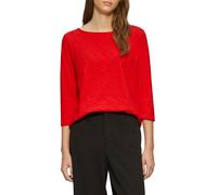 Langarmshirt S.OLIVER, Damen, Gr. 44, rot, Obermaterial: 100% Baumwolle, unifarben, regular fit taillenbedeckt, U-Boot-Ausschnitt, Shirts Langarmshirt, aus Flammgarn (37049402-44) rot