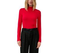 Langarmshirt S.OLIVER, Damen, Gr. 46, salsa rot, Web, Obermaterial: 95% Viskose, 5% Elasthan, unifarben, figurbetont hüftbedeckend, Rundhals, Shirts Langarmshirt, mit Stehkragen und aus Viskose-Stretc