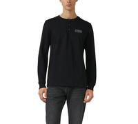Langarmshirt S.OLIVER, Herren, Gr. L, schwarz, Jersey, Obermaterial: 100% Baumwolle, unifarben, regular fit normal, Rundhals, Rippbündchen, Shirts Langarmshirt, mit Logo Stickerei (65632502-L) schwarz