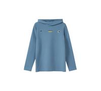 Langarmshirt S.OLIVER JUNIOR, Jungen, Gr. 134/140, blau, Sweatware, Obermaterial: 95% Baumwolle, 5% Elasthan, bedruckt, regular fit normal, ohne Ausschnitt, gerader Abschluss, Shirts Langarmshirt, mit