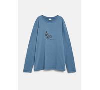 Langarmshirt S.OLIVER JUNIOR, Jungen, Gr. 170/176, blau, Jersey, Obermaterial: 100% Baumwolle, bedruckt, normal, Rundhals, Shirts Langarmshirt, bedruckt, Rundhalsausschnitt, Baumwolle (99806569-170) b