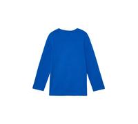 Langarmshirt S.OLIVER JUNIOR, Mädchen, Gr. 104/110, bright blau, Jersey, Obermaterial: 100% Baumwolle, bedruckt, normal hüftbedeckend, Rundhals, abgesteppte Kante, Shirts Langarmshirt, mit Print und F