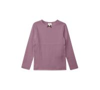 Langarmshirt S.OLIVER JUNIOR, Mädchen, Gr. 140, dusty rose, Rippware, Obermaterial: 95% Baumwolle, 5% Elasthan, unifarben, normal hüftbedeckend, Rundhals, abgesteppte Kante, Shirts Langarmshirt, in Ri
