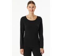 Langarmshirt SCHIESSER "Invisible Soft Warming", Damen, Gr. 42, schwarz, Obermaterial: 60% Polyacryl, 30% Modal, 10% Elasthan, figurbetont hüftbedeckend, Rundhals, Shirts Langarmshirt, flache Nähte, w
