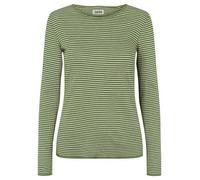 Langarmshirt schmal geringelt von Jalfe grün/ natur melange L