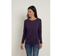 Langarmshirt SEIDEL MODEN, Damen, Gr. 36, lila (pflaume, exklusiv bei otto), Jersey, Obermaterial: 95% Viskose, 5% Elasthan, unifarben, relaxed fit hüftbedeckend, Rundhals, abgesteppt, Shirts Langarms