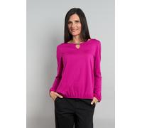 Langarmshirt SEIDEL MODEN, Damen, Gr. 36, magenta, Jersey, Obermaterial: 94% Viskose, 6% Elasthan, unifarben, regular fit taillenbedeckt, Rundhals, elastischer Bund, Shirts Langarmshirt, MADE IN GERMA