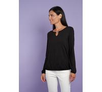 Langarmshirt SEIDEL MODEN, Damen, Gr. 40, schwarz, Jersey, Obermaterial: 95% Viskose, 5% Elasthan, unifarben, regular fit taillenbedeckt, Rundhals, elastischer Bund, Shirts Langarmshirt, MADE IN GERMA