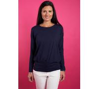 Langarmshirt SEIDEL MODEN, Damen, Gr. 50, blau (navy, exklusiv bei otto), Jersey, Obermaterial: 95% Viskose, 5% Elasthan, unifarben, relaxed fit hüftbedeckend, Rundhals, abgesteppt, Shirts Langarmshir