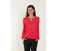 Langarmshirt SEIDEL MODEN, Damen, Gr. 50, rot, Jersey, Obermaterial: 95% Viskose, 5% Elasthan, unifarben, regular fit taillenbedeckt, Rundhals, elastischer Bund, Shirts Langarmshirt, MADE IN GERMANY (