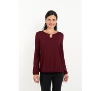Langarmshirt SEIDEL MODEN, Damen, Gr. 52, rot (bordeaux), Jersey, Obermaterial: 94% Viskose, 6% Elasthan, regular fit taillenbedeckt, Rundhals, elastischer Bund, Shirts Langarmshirt, MADE IN GERMANY (