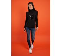 Langarmshirt SEIDEL MODEN, Damen, Gr. 52, schwarz, Obermaterial: 95% Viskose, 5% Elasthan, bedruckt, Shirts Langarmshirt, MADE IN GERMANY (78994220-52)