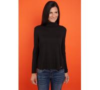 Langarmshirt SEIDEL MODEN, Damen, Gr. 54, schwarz, Rippware, Obermaterial: 80% Polyester, 16% Viskose, 4% Elasthan, Strukturmuster, regular fit taillenbedeckt, ohne Ausschnitt, gerader Abschluss, Shir