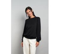 Langarmshirt SEIDEL MODEN "Exklusiv bei OTTO", Damen, Gr. 40, schwarz, Jersey, Obermaterial: 50% Polyester, 45% Viskose, 5% Elasthan, unifarben, Basic, normal hüftbedeckend, Rundhals, Bündchen, Shirts