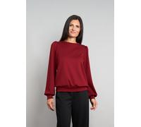 Langarmshirt SEIDEL MODEN "Exklusiv bei OTTO", Damen, Gr. 46, bordeaux, Jersey, Obermaterial: 50% Polyester, 45% Viskose, 5% Elasthan, unifarben, Basic, normal hüftbedeckend, Rundhals, Bündchen, Shirt
