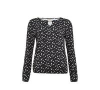 Langarmshirt SEIDEL MODEN "Exklusiv bei OTTO", Damen, Gr. 52, schwarz, Web, Obermaterial: 96% Viskose, 4% Elasthan, bedruckt, bequem hüftbedeckend, Rundhals, elastischer Bund, Shirts Langarmshirt, mit