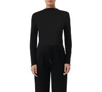 Langarmshirt "semitransparente Optik", Damen, Gr. 40, schwarz, Single Jersey, Obermaterial: 76% Lyocell, 19% Wolle, 5% Elasthan, COMMA CASUAL IDENTITY, unifarben, slim fit hüftlang, Rundhals, Shirts L