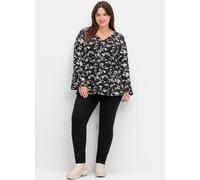 Sheego Große Größen Langarmshirt Mit Biesen Und Volantärmeln für Damen - 44/46