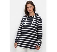 Langarmshirt SHEEGO "Langarmshirt", Damen, Gr. 48/50, blau (nachtblau, gestreift), 100% Baumwolle, gemustert, gestreift, Shirts (63317348-48) nachtblau, gestreift